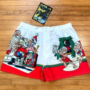 Vintage SANTA NOVELTY BOXER SHORTS Christmas Underwear 90s Addiction Bolero 1991